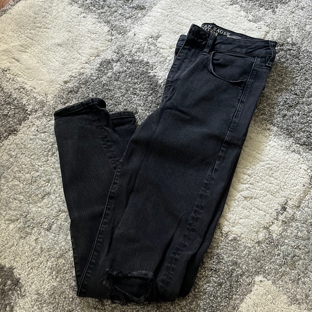 Black american eagle skinny jeans